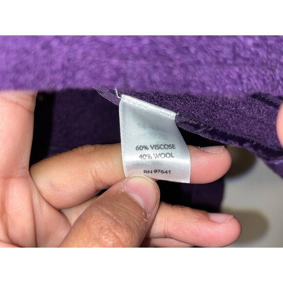 NWT J.Jill Purple Wool-Blend Double-Breasted Outdoor Blazer Jacket Women's Size - Picture 5 of 8